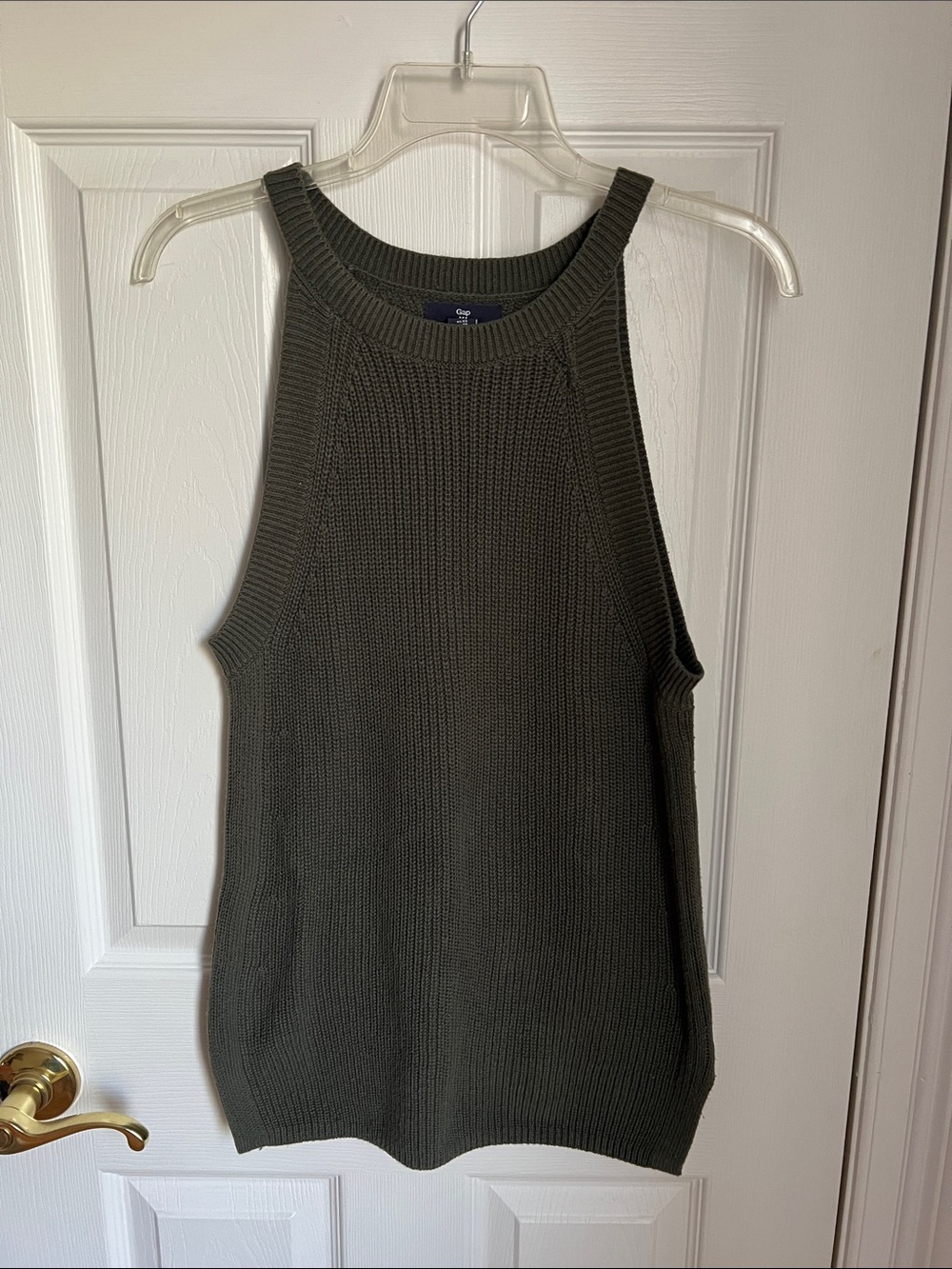 Gap Olive Knit Halter Tank Top - Size XS